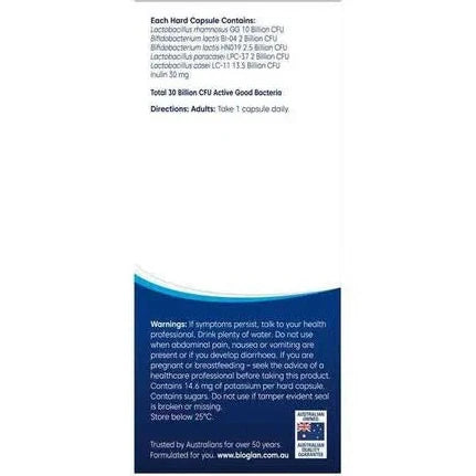 Bioglan Platinum Probiotics Daily 30 Billion 30 Capsules