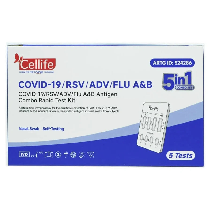 Cellife Covid-19/Rsv/Flu A&B Test 5 Pack