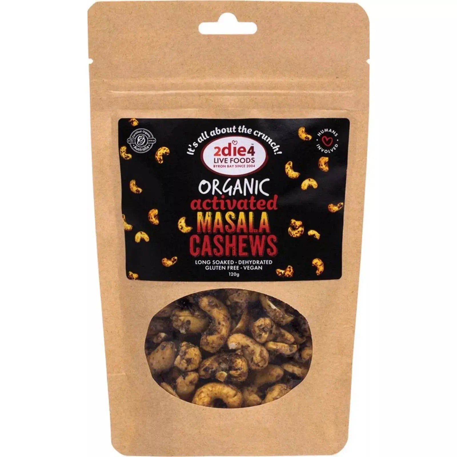 2die4 Live Foods Organic Activated Masala Cashews 300g 2DIE4 LIVE FOODS