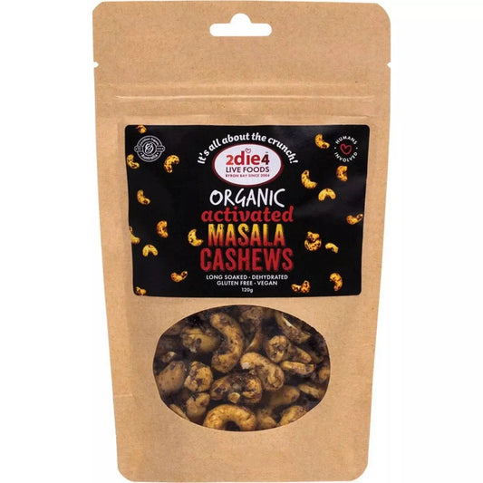 2die4 Live Foods Organic Activated Masala Cashews 300g 2DIE4 LIVE FOODS