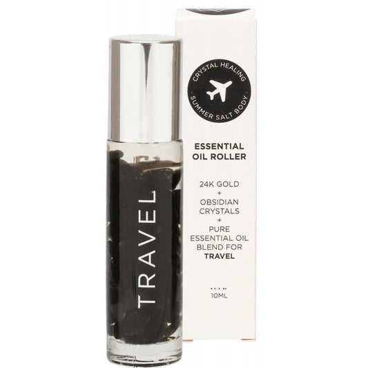 SUMMER SALT BODY Essential Oil Roller With 24K Gold Travel - Obsidian Crystals 10ml SUMMER SALT BODY