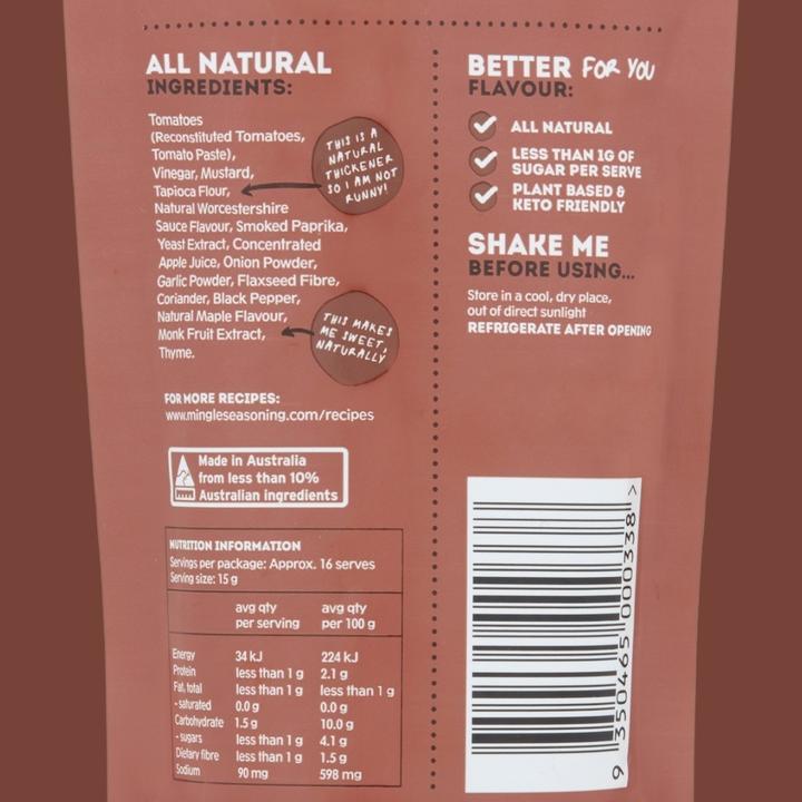 Mingle Better for You Sauce Tangy BBQ 10x250g MINGLE