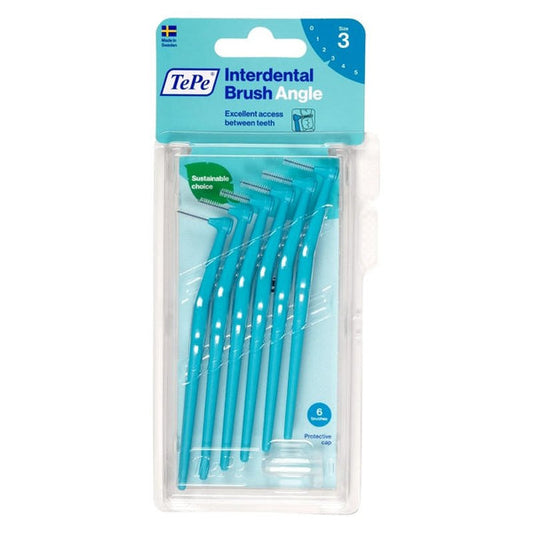 Tepe Angle Interdental Brush 0.6mm Fine Blue 6PK - Cutprice Online