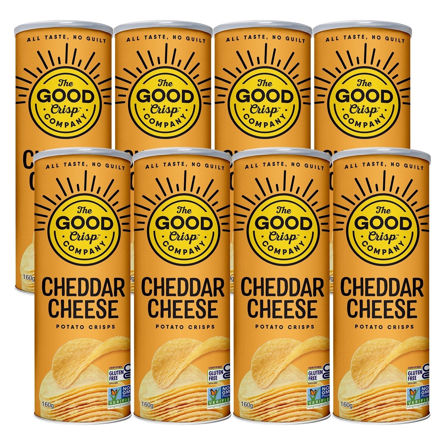 THE GOOD CRISP COMPANY Potato Crisps Cheddar Cheese 8x160g THE GOOD CRISP COMPANY