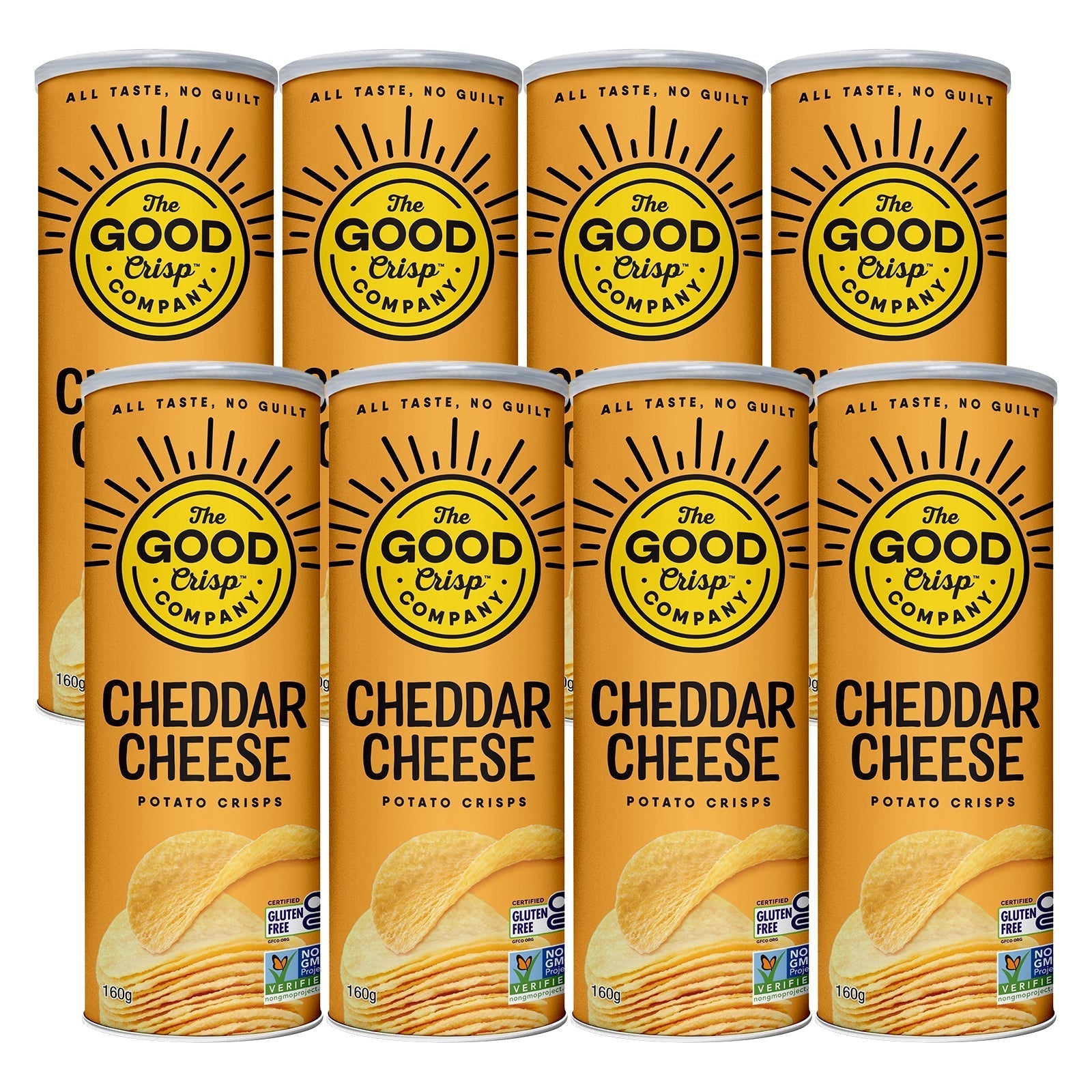 THE GOOD CRISP COMPANY Potato Crisps Cheddar Cheese 8x160g THE GOOD CRISP COMPANY