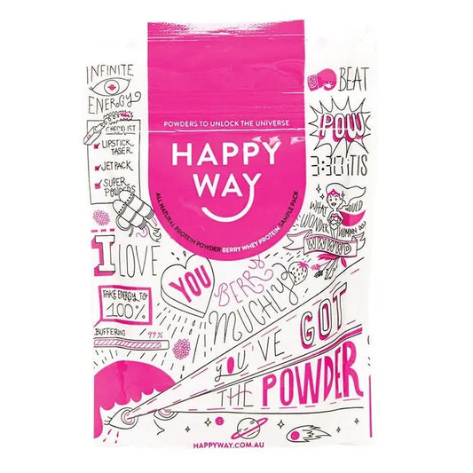 Happy Way Whey Protein Powder Berry 60g 6PK HAPPY WAY
