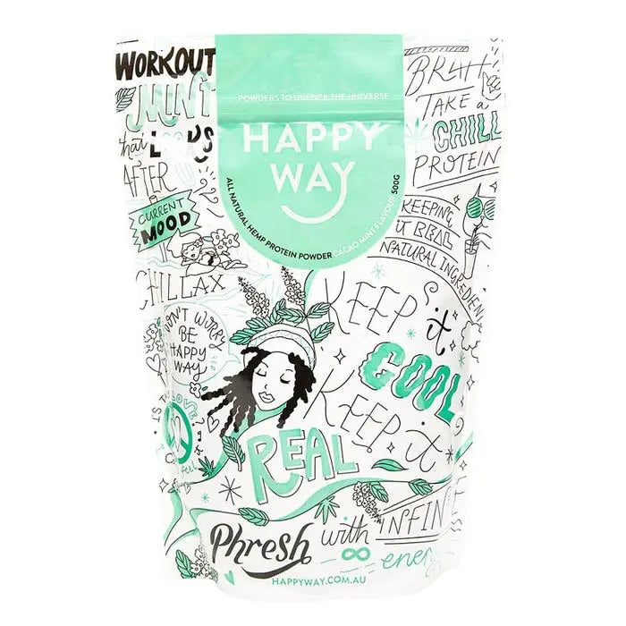 Happy Way Hemp Protein Powder Cacao Mint 500g HAPPY WAY