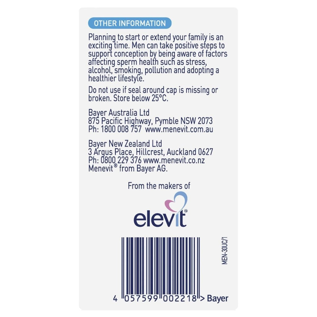 Menevit Pre-Conception Sperm Health Capsules 30 - Cutprice Online