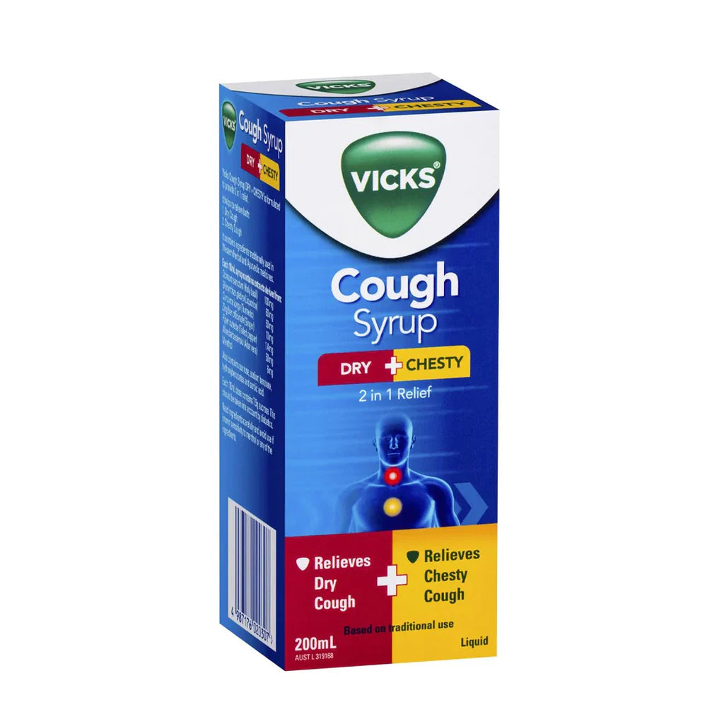 Vicks Cough Syrup Dry + Chesty 200ml - Cutprice Online