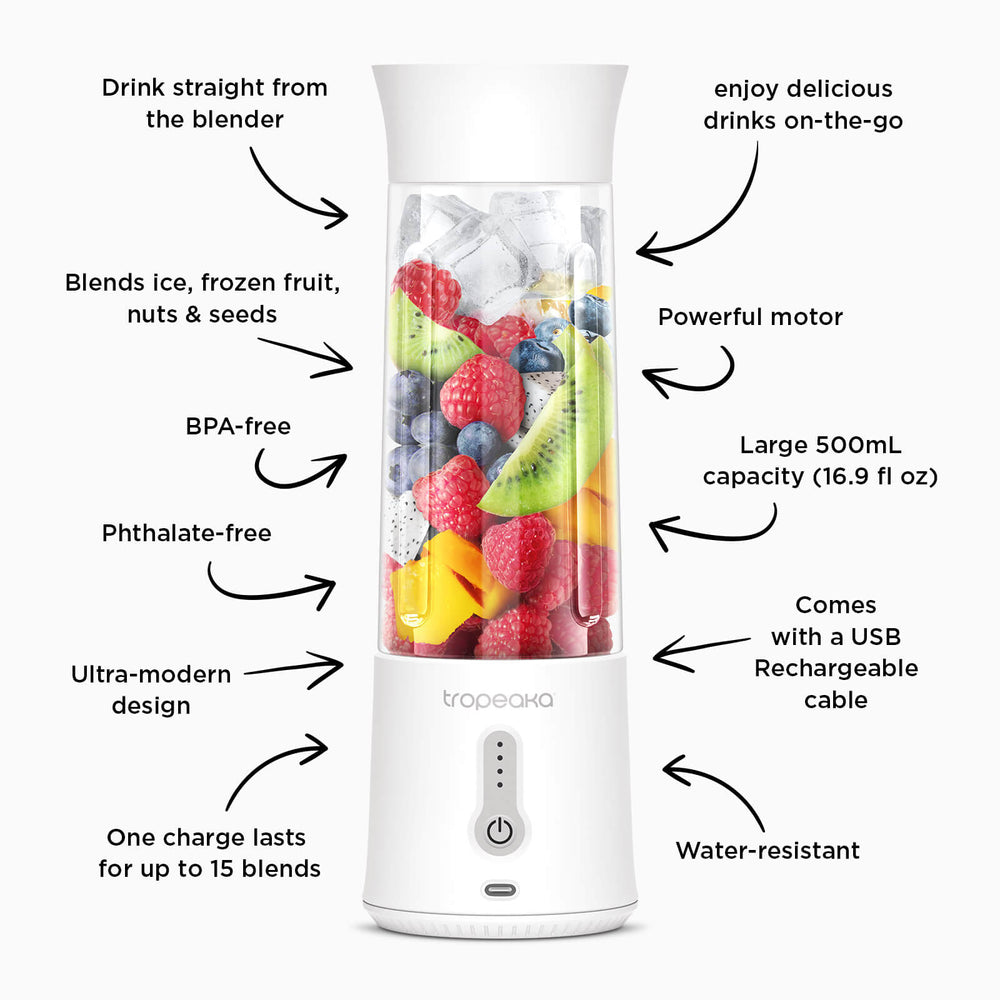 Tropeaka Portable Blender White 1Pk - Cutprice Online